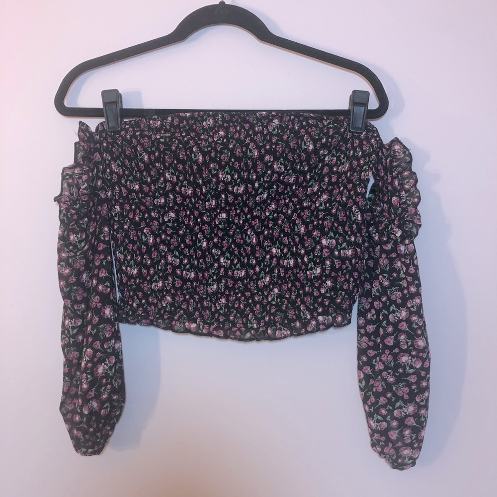 Floral Off the Shoulder Crop Top